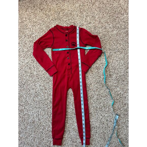 Lazy One Boys Sleeper/PJ's Red, 3T, Big Sky Montana BEAR BOTTOM - Picture 3 of 6